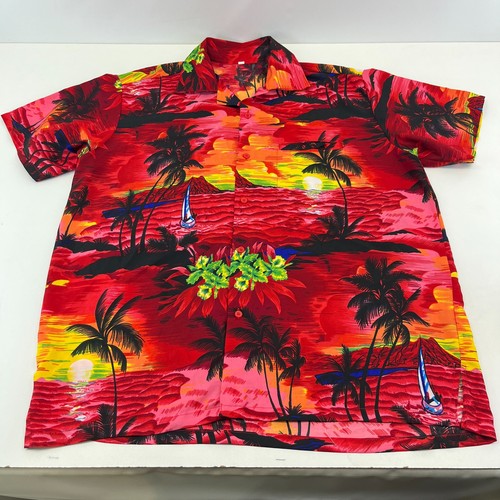 Loud men red floral - red, palm