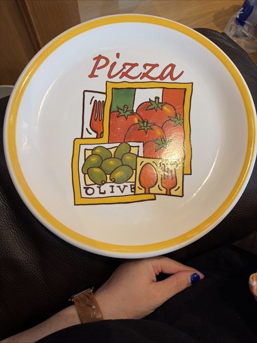 Vintage pizza plate - plate, ceramic
