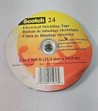 3M Scotch 24 Electrical Shielding Tape 1" x 100 feet Tinned Copper Wire Braid