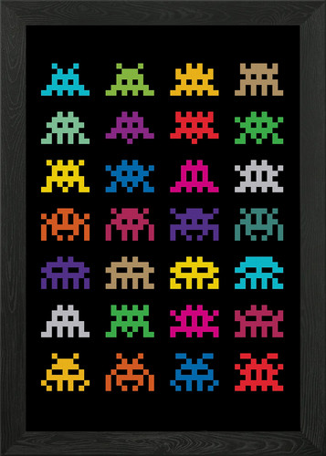Colorful pixelated space - pixelated,