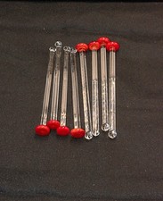 Vintage 8 Hand Blown Glass Swizzle Sticks
