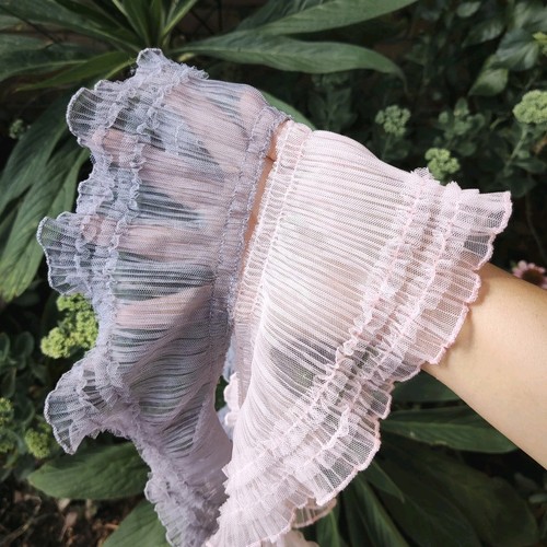 Ruffled tulle lace trim - lace,