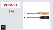 VESSEL OEM 350 Wood Grip Tang Throug Screwdriver Japan