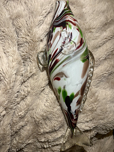 Hand blown art glass fish - glass,