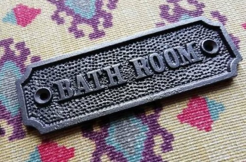 Vintage style bathroom door - bathroom,