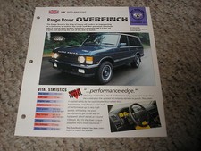 UK 1990-Present RANGE ROVER Overfinch Hot Haulers 6 # 31 Spec Sheet Brochure