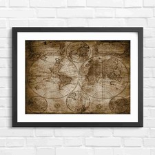 Antique Vintage World Map