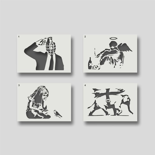 Banksy stencils for wall - for, art