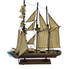 Vintage Model Wooden Sail Boat Ship Model Repair Project Boat