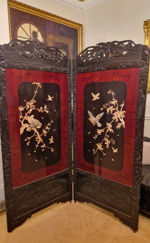 Antique oriental screen - oriental,