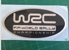 WRC WORLD RALLY CHAMPIONSHIP GRILL BONNET BADGE BLACK WHITE CLASSIC 75mm X 45mm