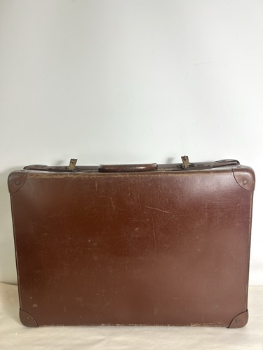 Vintage suitcase 1940s brown - suitcase,