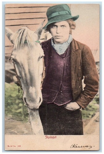 C1905 postboy horse cart - c1905,