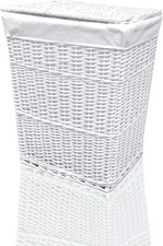 Arpan Large White Wicker Laundry Basket With Lining 