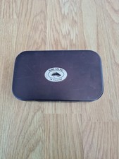 RICHARD WHEATLEY VINTAGE BLACK ALLOY FLY BOX & 72 DOUBLE SALMON & S/TROUT FLIES