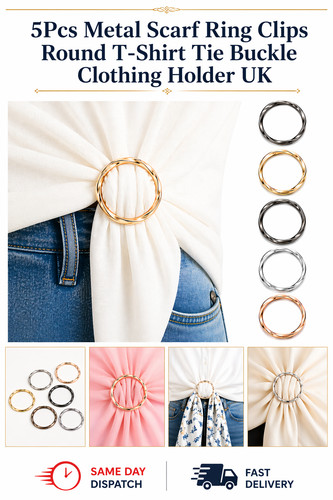 5pcs metal scarf ring clips - 5pcs,