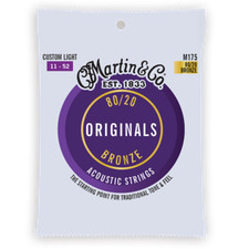 Martin M175 11-52 Custom Light Originals Acoustic Guitar Strings 1-3 Packs