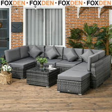 8 Piece PE Rattan Corner Sofa