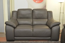 Grey Leather Sofa 2 Seater Italian Degano Citi Triumph Discount Designer Settee