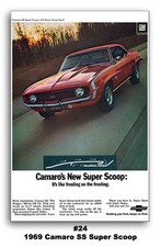 13x19 1969 Chevrolet Camaro Ad Poster Super Scoop GM Chevy 350
