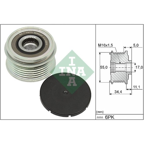 Alternator freewheel clutch - alternator,