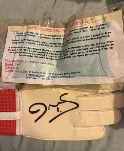 Signed peter schmeichel - schmeichel, glove