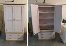 SHABBY PAINTED LINEN CUPBOARD 2 DRAWERS RUSTIC BESPOKE AVAILABLE F&B CALAMINE 