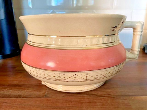 Antique chamber pot pink - chamber,