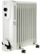 Oil Radiator 2500W Oil Radiator Heater 11 Finned Thermostat Electric Heater Grey