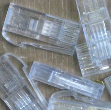 10 Genuine BT Logo 431a SNAGLESS Telephone Connector Crimp Plugs Male Clear Easy