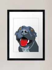 Panting Dog Staffy Blue
