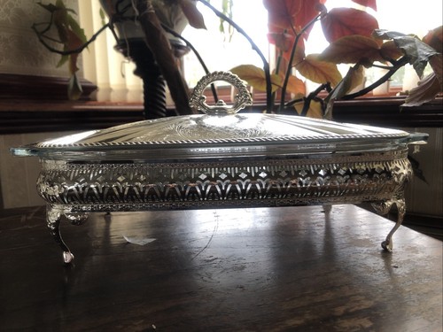Silver plated casserole dish - silver,