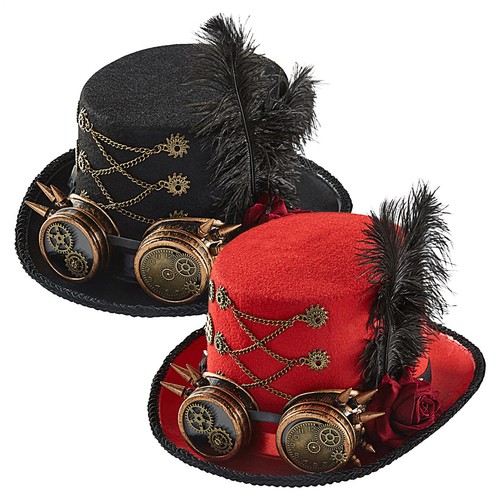 Steampunk top hat with - steampunk, goggles