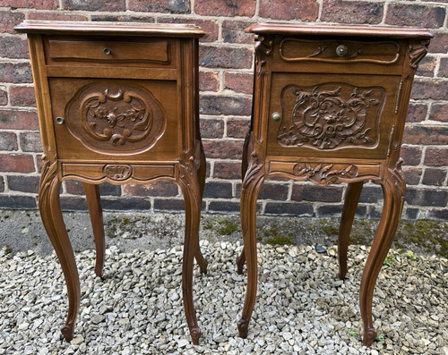 Pair antique french bedside - pair,