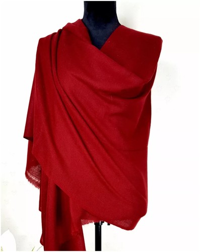 Deep red cashmere shawl - red,