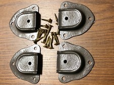 Trunk & Chest Hardware-4 Bronze Shade Leather Handle Retainers & Tacks