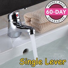 Modern Basin Sink Tap Mixer Chrome Mono Bloc Bathroom Toilet Waterfall Tap Brass