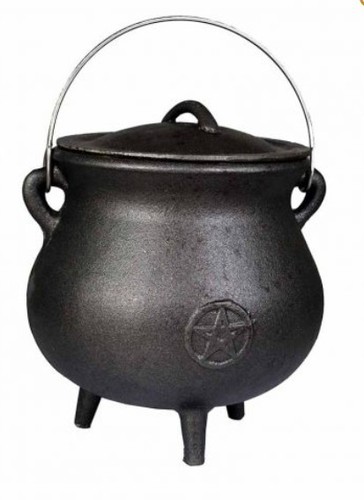 Large cast iron cauldron - cast,