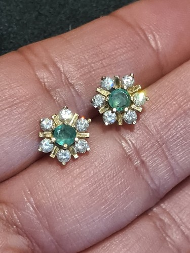 9ct gold natural green - gold, emerald
