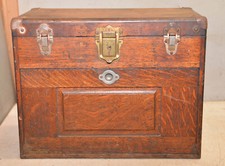Rare antique oak 7 drawer mini jewelers machinist display tool box chest vintage