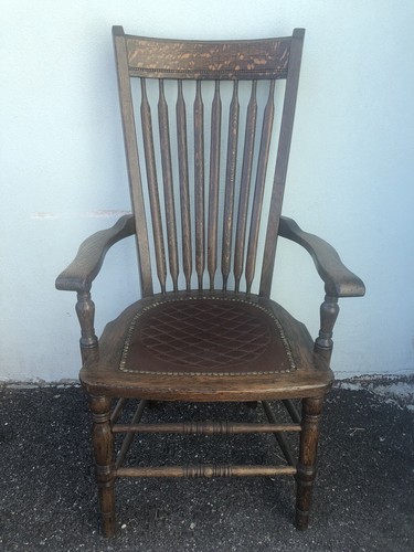 Antique tiger oak arm chair - tiger,