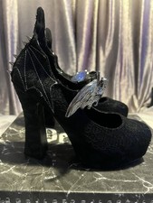 Demonia Size 6 Black Lace Goth
