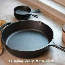 Cast Iron Skillet 30cm Seasoned Non-Stick Heavy Duty Durable Frying Pans Grill