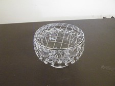 Vintage Cut Glass Rose Bowl Metal Lid