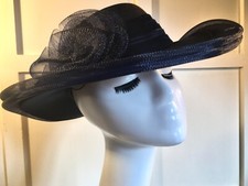 vintage wedding hat stylish navy blue hat