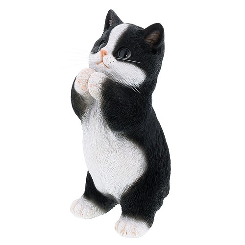 Cat figurine polyresin - polyresin, begging