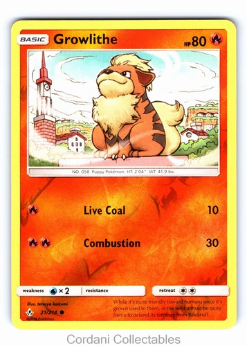 Growlithe 214 reverse - 21/214, holo