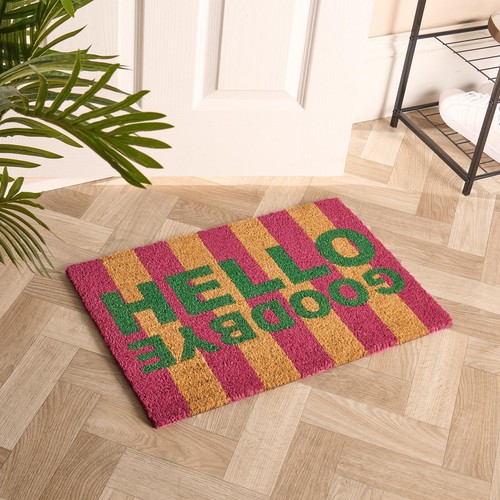 Ohs striped doormat - ohs, hello