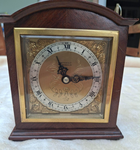 Antique mahogany mantle - mahogany, clock