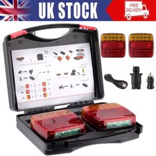 Wireless Rear Trailer Lights Magnetic 12-24V Towing Board 2 LED Tail Lamps Kit